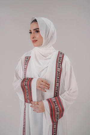 Ivory Heritage Silk Edge Abaya