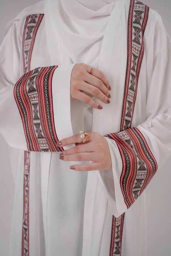 Ivory Heritage Silk Edge Abaya