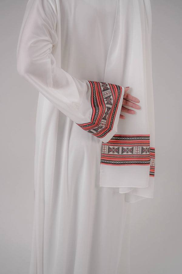 Ivory Heritage Silk Edge Abaya