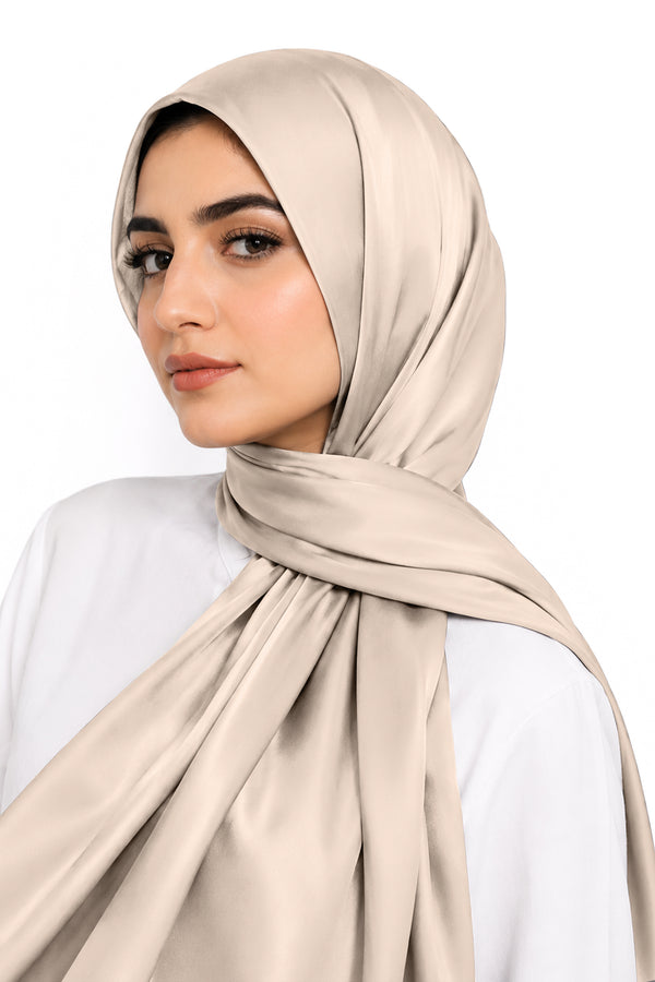 Ivory Silk Hijab