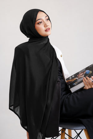 Luxe Chiffon Hijab - Black