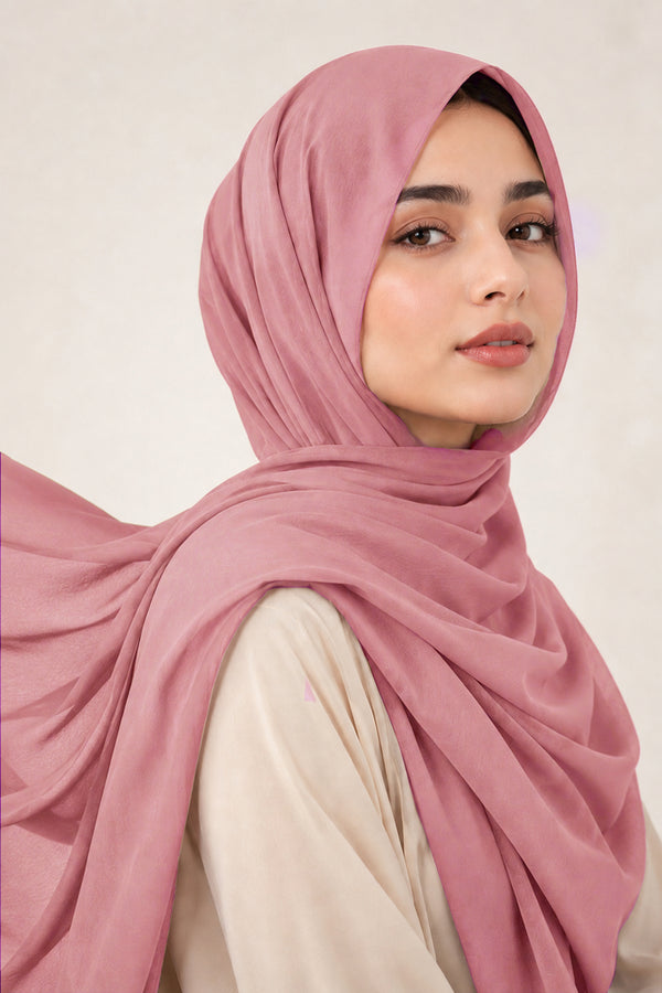 Luxe Chiffon Hijab - Dusty Pink