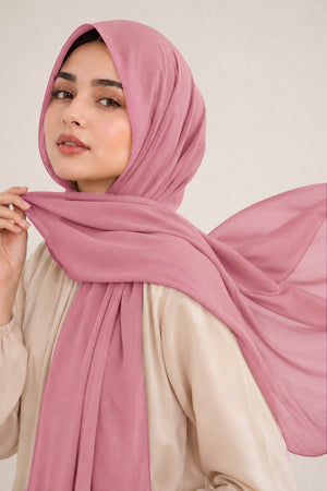 Luxe Chiffon Hijab - Dusty Pink
