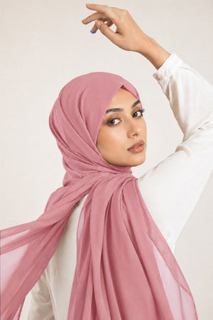 Luxe Chiffon Hijab - Dusty Pink