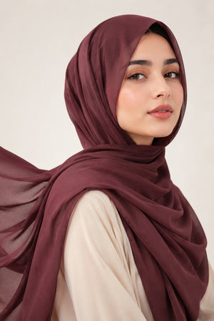 Luxe Chiffon Hijab - Fig