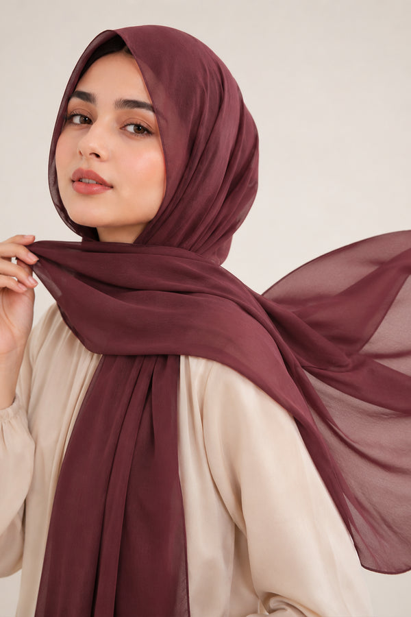 Luxe Chiffon Hijab - Fig
