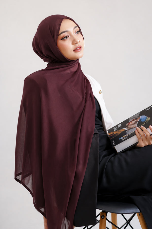 Luxe Chiffon Hijab - Fig