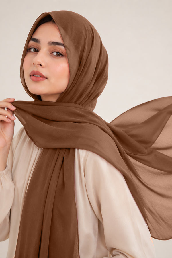 Luxe Chiffon Hijab - Mink