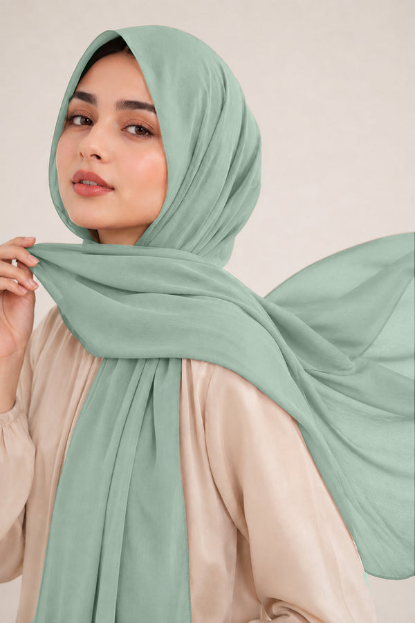 Luxe Chiffon Hijab - Mint