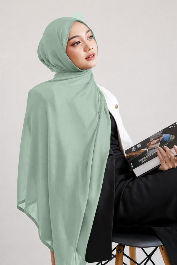 Luxe Chiffon Hijab - Mint