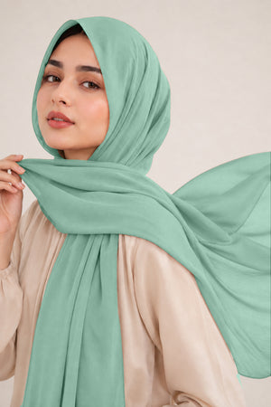 Luxe Chiffon Hijab - Misty Blue