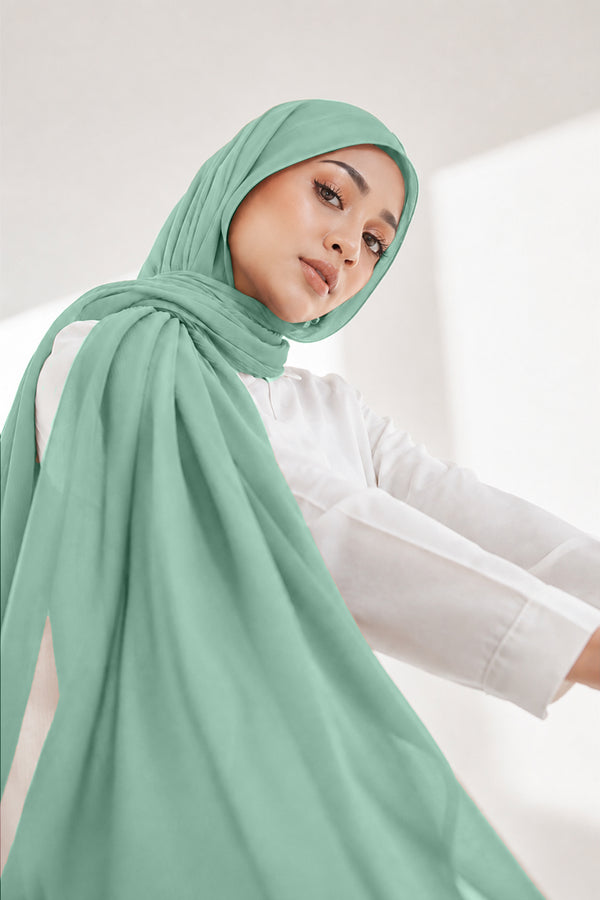 Luxe Chiffon Hijab - Misty Blue