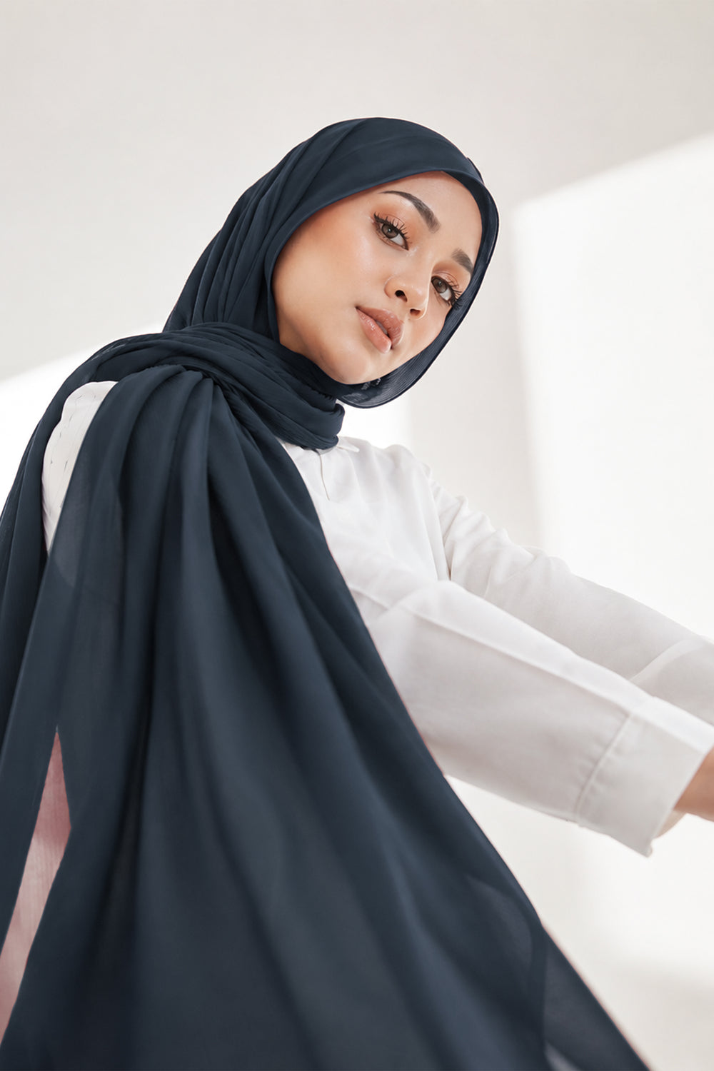 Luxe Chiffon Hijab - Navy Blue