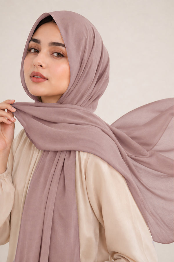 Luxe Chiffon Hijab - Powder Pink