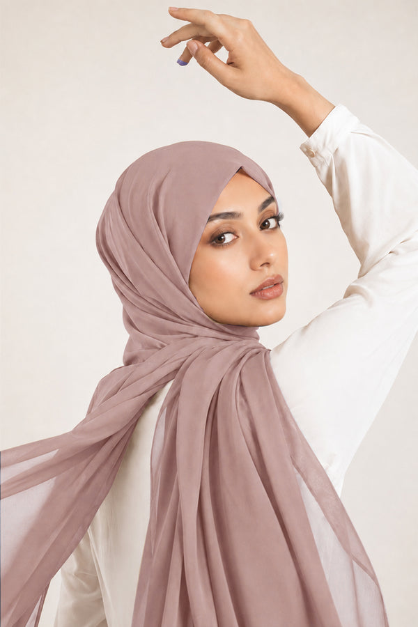 Luxe Chiffon Hijab - Powder Pink