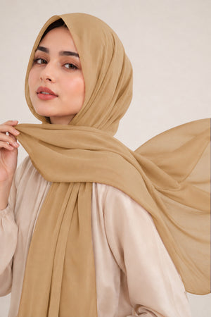 Luxe Chiffon Hijab - Sand
