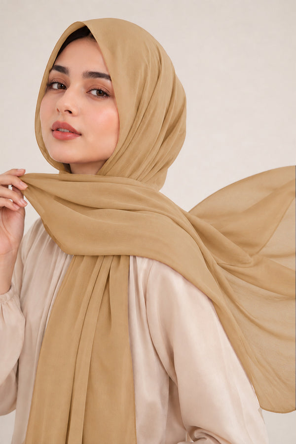 Luxe Chiffon Hijab - Sand