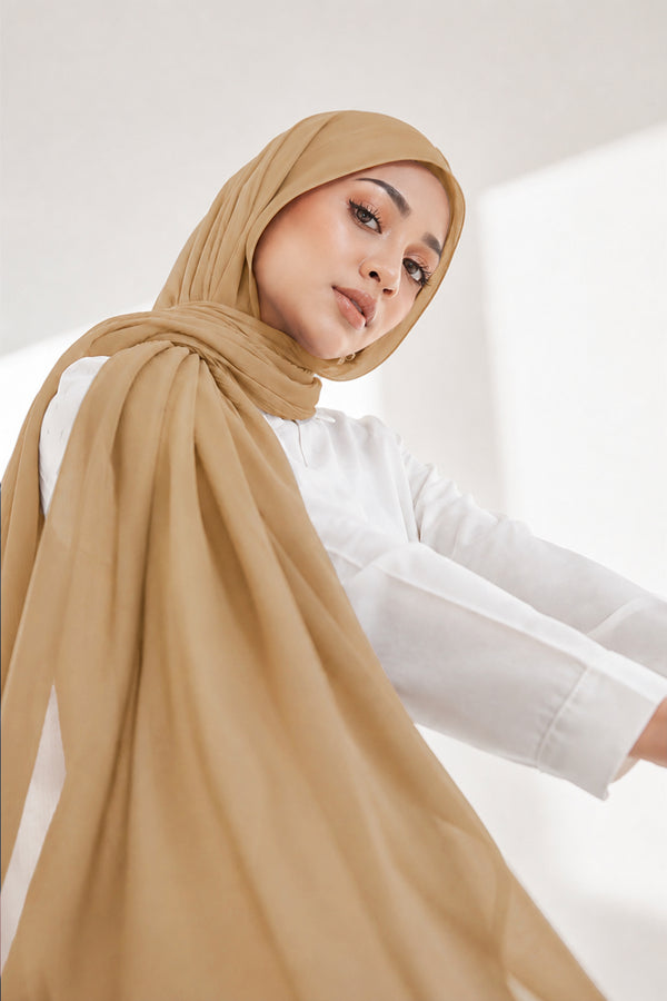 Luxe Chiffon Hijab - Sand