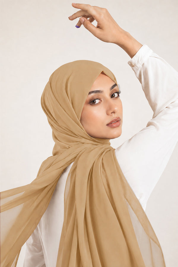 Luxe Chiffon Hijab - Sand