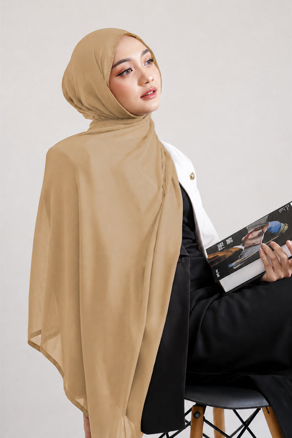 Luxe Chiffon Hijab - Sand