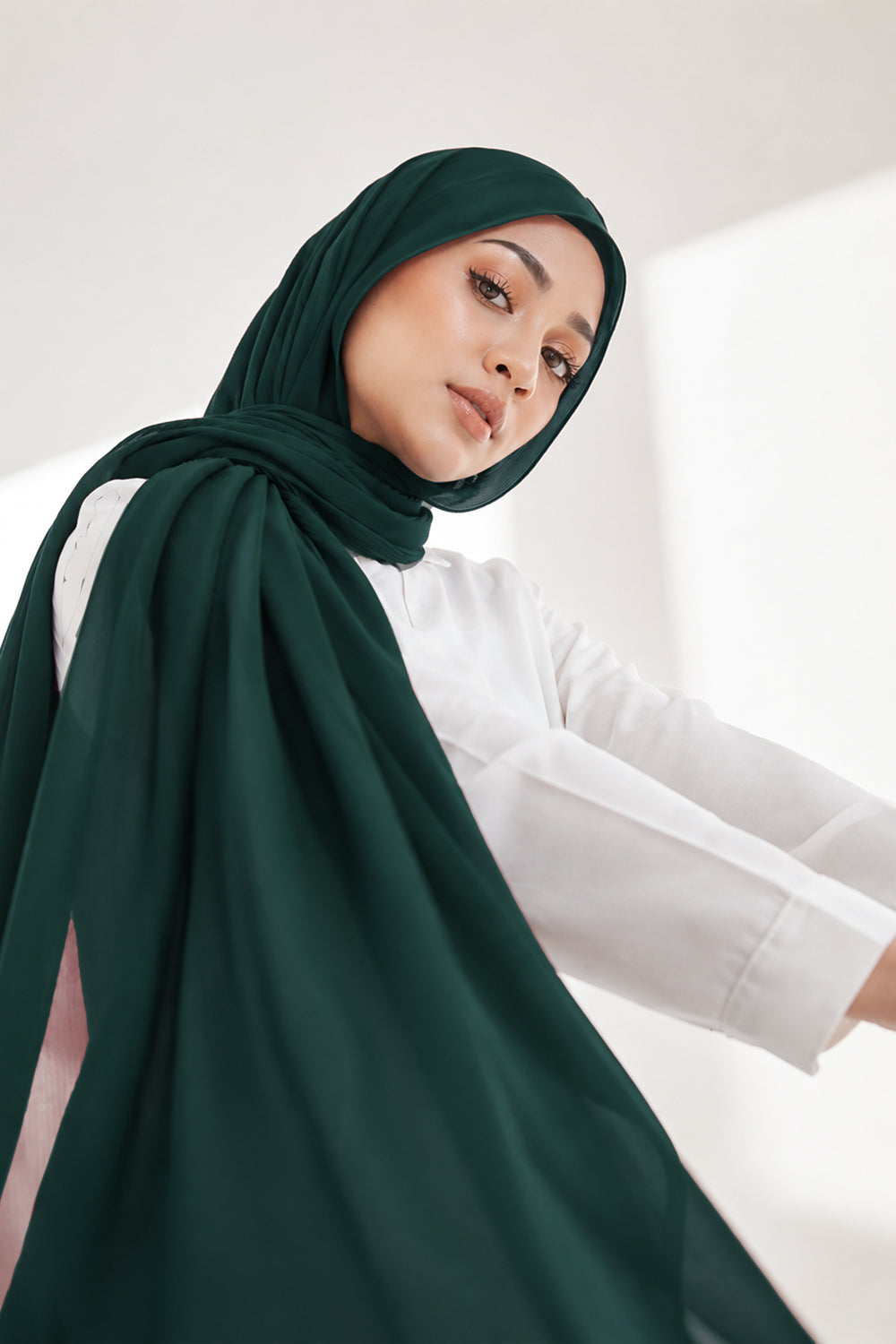 Hijab en mousseline de soie de luxe - Zinc
