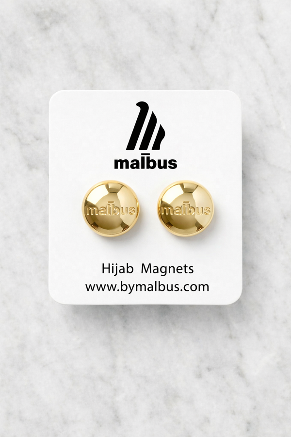 MALBUS Gold Magnet Hijab Magnets – pair of strong magnetic hijab holders with premium coating