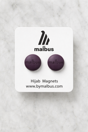 Mauve taupe hijab magnets pair by MALBUS – magnetic hijab fasteners for secure, pin-free styling