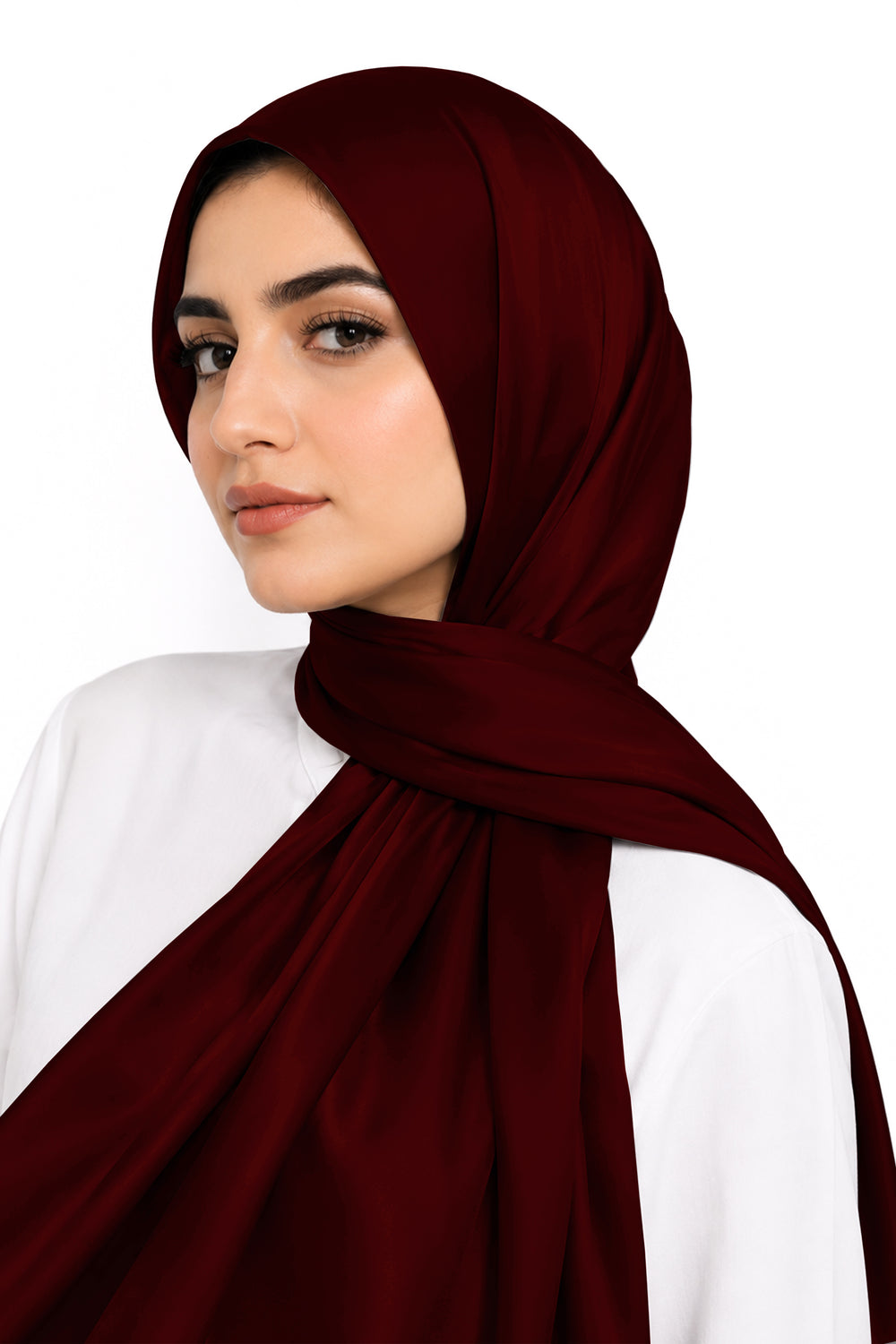 Maroon Silk Hijab