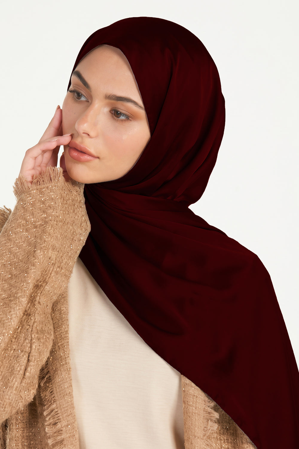 Maroon Silk Hijab