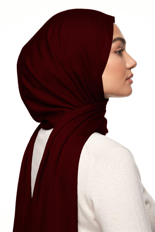 Maroon Silk Hijab
