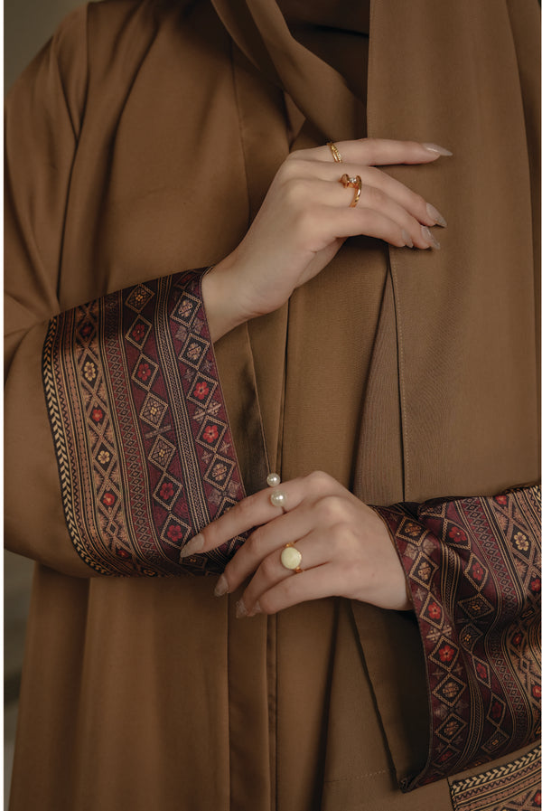 Mocha Silk heritage Abaya