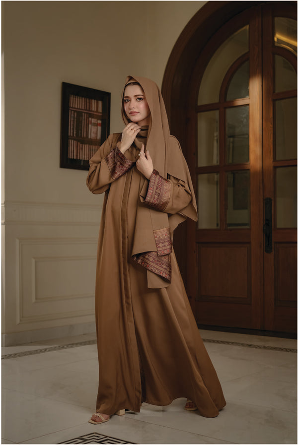 Mocha Silk heritage Abaya