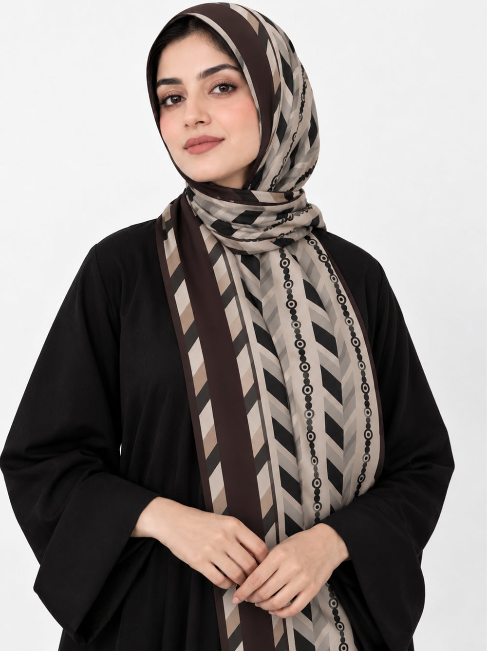 Monochrome Chevron Luxe Lawn Hijab