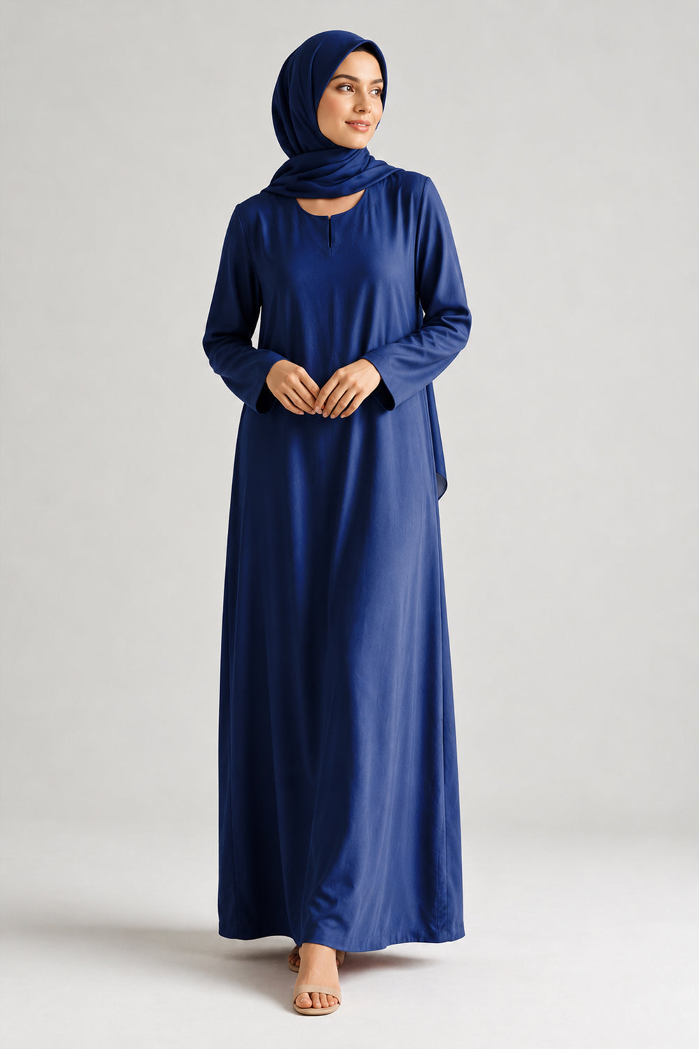 Navy Blue Full-Sleeve Slip Dress