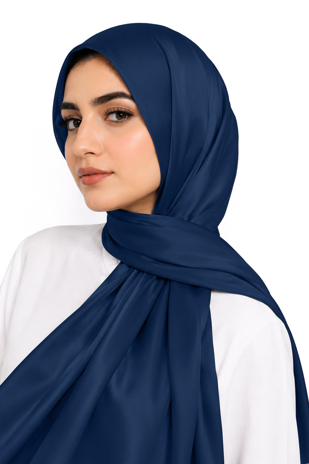 Navy Blue Silk Hijab