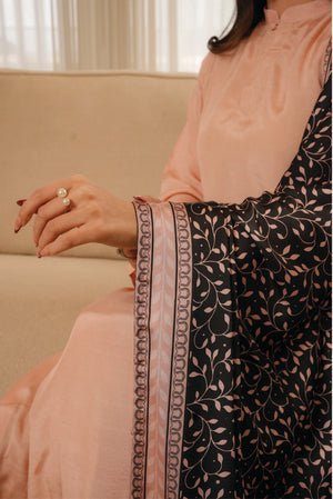 Noir Vine Silk Shawl