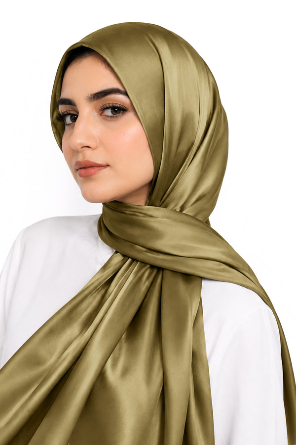 Olive Silk Hijab