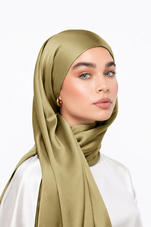 Olive Silk Hijab