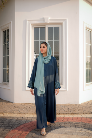 Ottomon Emerald Geometric Abaya