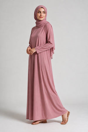 Pink Full-Sleeve Slip Dress