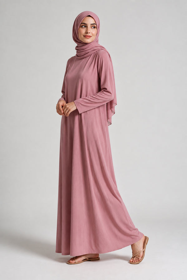 Pink Full-Sleeve Slip Dress