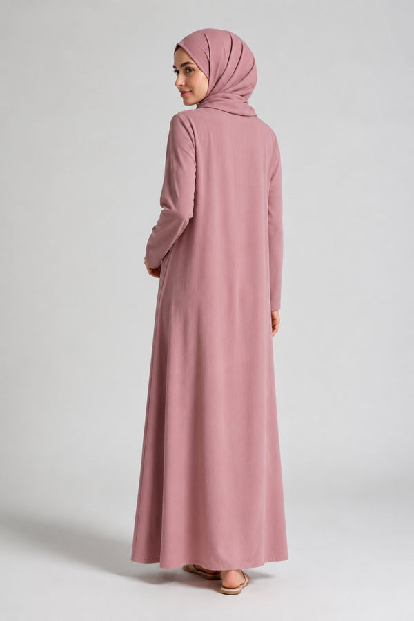 Pink Full-Sleeve Slip Dress