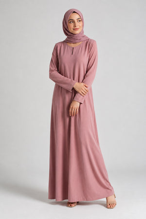 Pink Full-Sleeve Slip Dress