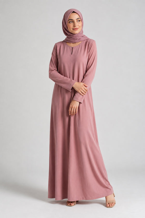 Pink Full-Sleeve Slip Dress