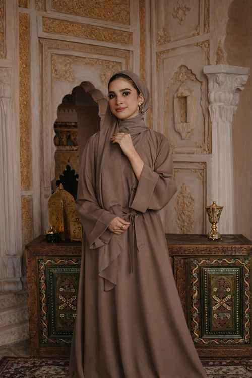Premium Desert Desk Luxe Umbrella Cut Closed Abaya front view
