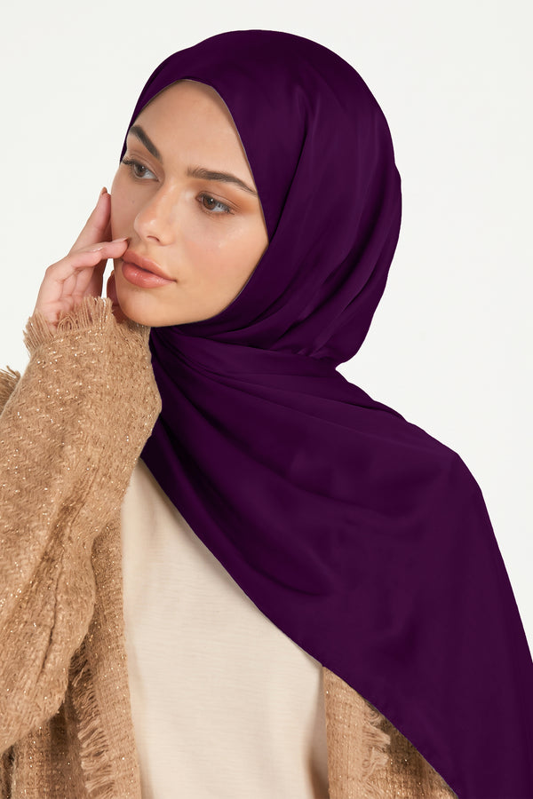 Plum Silk Hijab