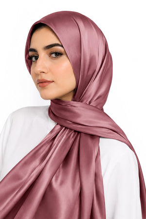 Hijab en soie rose