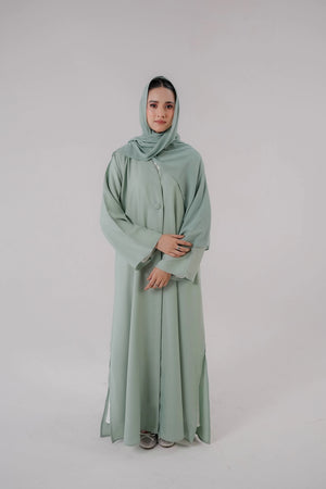 Sage Green Slit Abaya