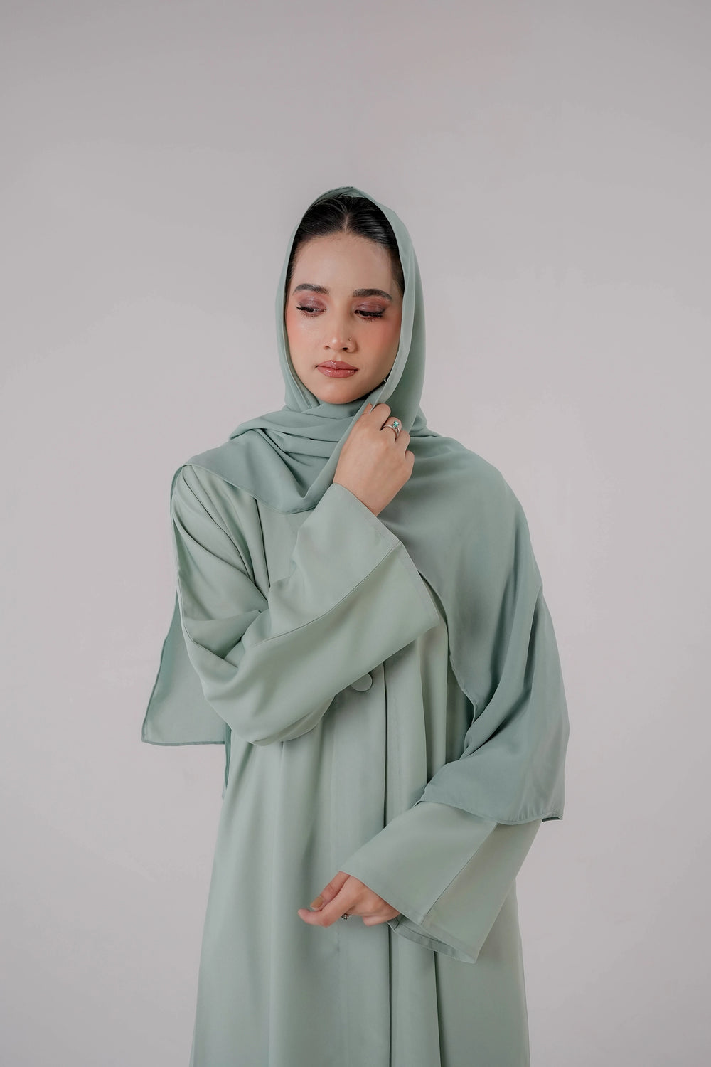 Sage Green Slit Abaya