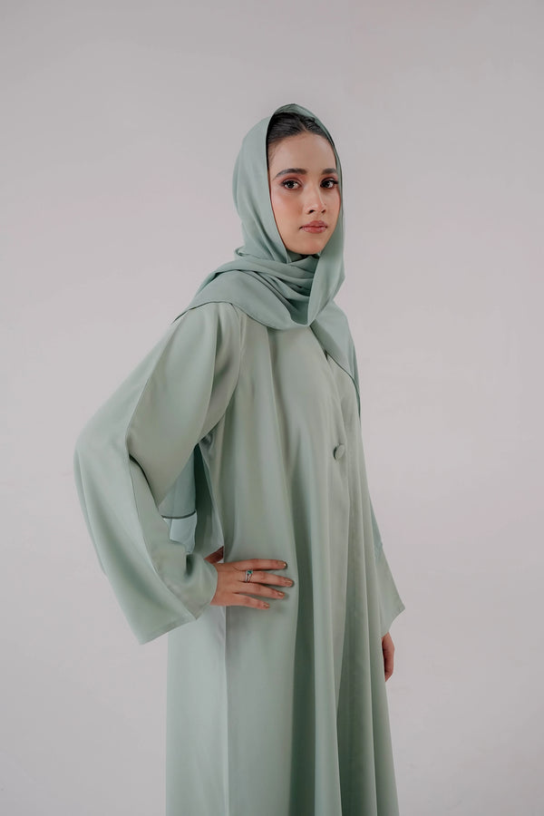 Sage Green Slit Abaya